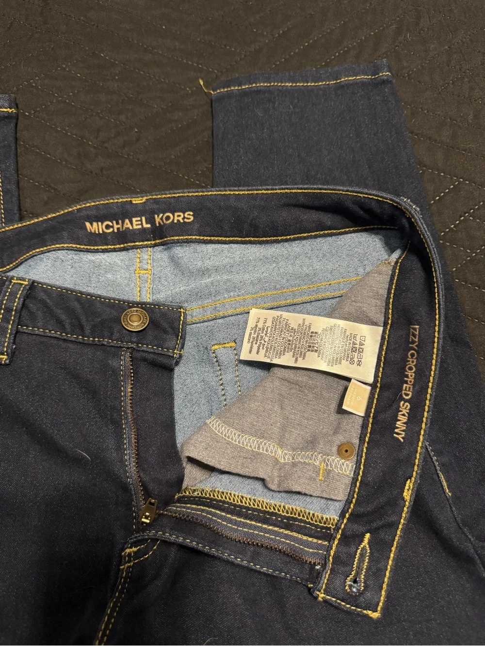 Michael Kors Women's Dark Blue Cropped Ankle Jeans